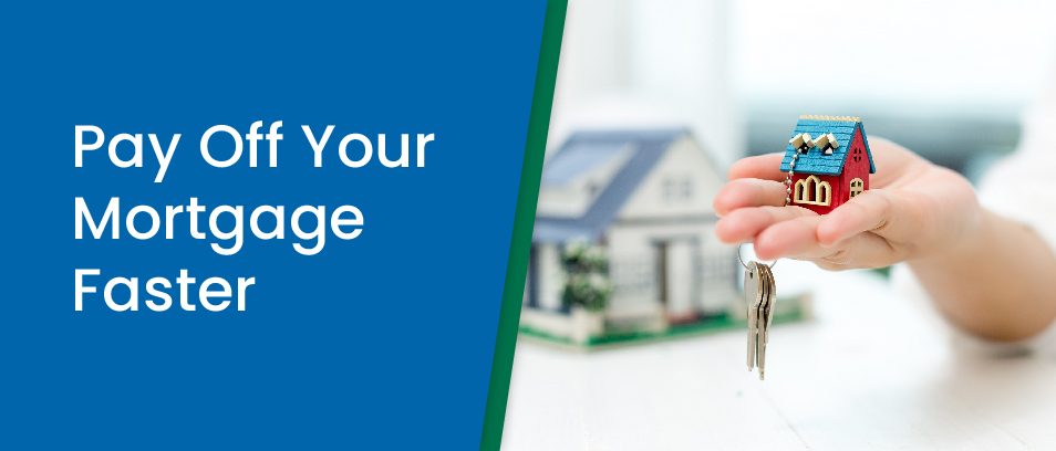 Pay Off Your Mortgage Faster - Image of a person holding a tiny house with keys